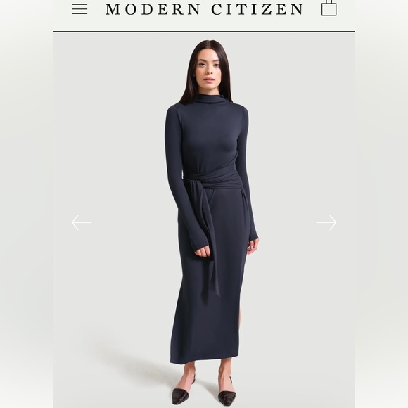 Modern Citizen Dresses & Skirts - Modern Citizen Vero long sleeve tee dress w wrap waist tie